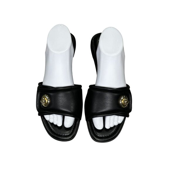 A New Day Womens Black Slides With Gold Embellishment Size 10 - Picture 2 of 7